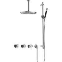 Hotbath Cobber@Work IBSW70 inbouwdouche met 15cm plafondbuis, 30cm hoofddouche en glijstang chroom