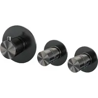 Brauer Inbouwthermostaat gunmetal edition en 2 stopkranen met in- en afbouwdelen geborsteld gunmetal