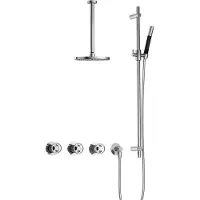 Hotbath Cobber@Work IBSW70 inbouwdouche met 30cm plafondbuis en glijstang chroom