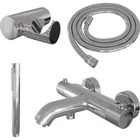 Brauer Chrome Carving thermostatische badkraan chroom set 3