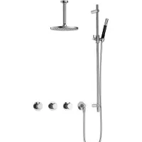 Hotbath Cobber X IBSX70 inbouwdouche met 15cm plafondbuis en glijstang chroom