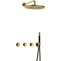 Hotbath Cobber X IBSX70 inbouwdouche met 30cm hoofddouche geborsteld messing PVD