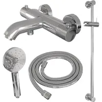 Brauer Chrome Carving thermostatische badkraan chroom set 2