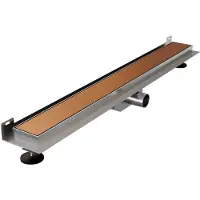 Brauer douchegoot 80x7cm met multifunctioneel rooster en muurflens geborsteld koper PVD