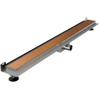 Brauer douchegoot 100x7cm met multifunctioneel rooster en muurflens geborsteld koper PVD