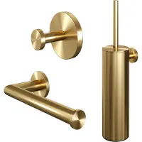 Brauer Toiletaccessoire Set Gold 3-in-1 met PVD coating Geborsteld Goud