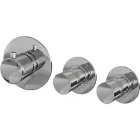 Brauer Inbouwthermostaat Chrome Edition en 2 Stopkranen Met in- en Afbouwdelen Chroom