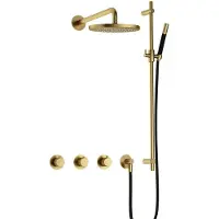 Hotbath Cobber X IBSX70 inbouwdouche met glijstang geborsteld messing PVD