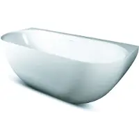Luca Primo Halfvrijstaand Bad 170x80x60cm - Acryl Glans Wit - Baden, Halfvrijstaande Baden