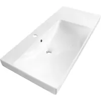 Brauer Aurora Meubelwastafel 101x46cm Keramiek Wit - Links - Met Kraangat - Rechthoekig - Wastafels - Meubelwastafels - 8720359355195