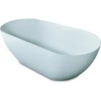 Luca Vasca Vrijstaand Bad Met Dunne Rand 175x80cm - Ovaal Solid Surface Mat Wit - Baden, Vrijstaande Baden