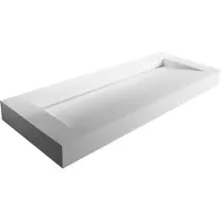 Ideavit Solidsquare B-10 Wastafel 120x46cm Mat Wit Zonder Kraangat - Solid Surface - Rechthoekig - Wastafels, Vrijhangende Wastafels