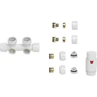 Riko Set thermostatisch onderblok haaks links/rechts glans wit