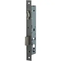 Nemef 9680 Rolschootdeurslot | DM25mm | voorplaat RVS 24x245mm rechthoekig | zamac vernikkelde rol- en nachtschoot | DR 1+2+3+4 - 9968107000