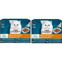 Gourmet 2x Perle - Sauce Delight Vlees & Vis - Kattenvoer - 12x85g