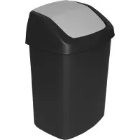 Curver afvalbak Swing - Prullenbak - 10L - Zwart - Grijs
