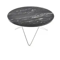 OX Denmarq O Table salontafel zwart marmer, roestvrij onderstel