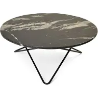 OX Denmarq Large O Table salontafel marmer marquina mat, zwartgelakt onderstel
