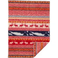 Klippan Yllefabrik wiegdeken eco wol Sarek multi colour rood