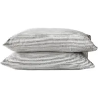 Tell Me More Stonewashed linnen kussensloop 50x60 cm 2-pack Grey-white