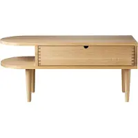 FDB Møbler F24 Radius bank Oak nature lacquered 35x90 cm