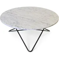 OX Denmarq Large O Table salontafel marmer carrara, zwart onderstel