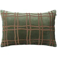 Chhatwal & Jonsson Tattersall kussenhoes 40x60 cm Forest green-cognac