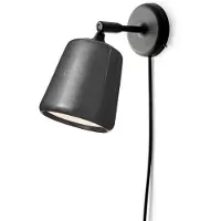 New Works Design wandlamp Material The Originals, dimbaar, zwart, Woon-/ Eetkamer, Steen, Design, Wandlamp design