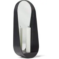 Gejst Glim spiegel/kandelaar ovaal 12x28 cm Zwart