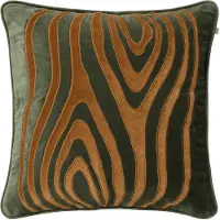 Chhatwal & Jonsson Mita kussensloop 50x50 cm Forest green-cognac