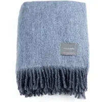 Stackelbergs Plaid-Mohairdeken Mohair-Wol Blauw-Grijs L 130 cm B 170 cm