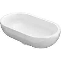 Ink One Opzet Fonteinkom Ovaal 33x19cm Polystone - Glans Wit - 8718835076047 - Wastafels, Fonteinen, Opzetfonteinen