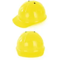 Partyxplosion Plastic werkhelm geel (Geel)