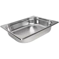 Vogue Gastronormbak Vogue, RVS, geperforeerd, GN 1/2, 150mm diep