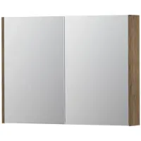 Ink SPK2 Spiegelkast 2 Deuren - 100x74cm - Naturel Eiken - Spiegels, Spiegelkasten - 8718835052652