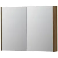 Ink SPK2 Spiegelkast 2 Deuren - 100x74cm - Massief Eiken Ash Grey - Spiegels, Spiegelkasten - 8718835092580