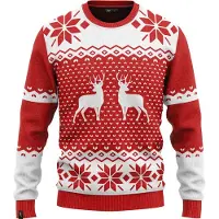 JAP Christmas Kersttrui (maat 3XL) - 100% Gerecycled - Kriebelt niet - Kerstcadeau volwassenen - Foute Kersttrui dames en heren XXXL - Classic one - Rood