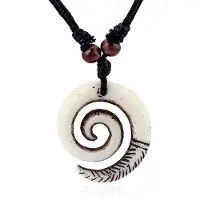 LGT JWLS Touw Ketting voor Mannen met Witte Ronde Kettinghanger van Hars