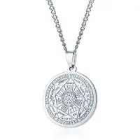 Mendes Cubaanse Schakelketting Mannen Zilverkleurig Seal of the Seven Archangels
