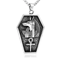 Mendes Heren Schakelketting met Zilverkleurige Egyptische Anubis Hanger