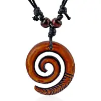 LGT JWLS Touw Ketting voor Mannen met Bruine Ronde Kettinghanger van Hars