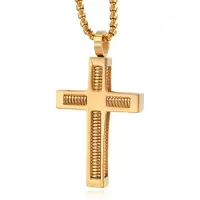 Mendes Schakelketting Heren Venetiaans met Goudkleurig Kruis Kettinghanger