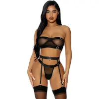 Forplay Good As Gold Lingerie Set - Lingerie Set black S