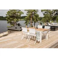 Venture Home Panama eettafel tuin incl. extra blad 160, 240 cm wit, natuur.