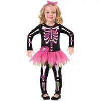 Amscan kinderkostuum Skelet meisjes polyester jaar