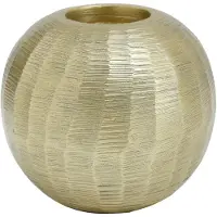 Ptmd collection PTMD Kikie Gold aluminium candle holder sphere S SET van 2