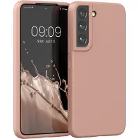 Kwmobile telefoonhoesje geschikt voor Samsung Galaxy S22 - Hoesje met siliconen coating - Smartphone case in terracotta