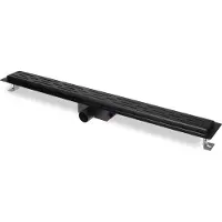 BLUE LABEL Douchegoot 70cm Vloerflens - Sleufrooster - Mat Zwart - Douche, Douchegoten - 8711802000441