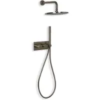 BLUE LABEL Brondby Inbouw Stortdoucheset - Geborsteld Nikkel PVD - Messing - Kranen, Douchekranen, Douchesets, Inbouw Douchesets - 8711802073537 - Kranen, Douchekranen, Douchesets, Inbouw douchesets