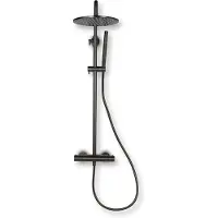 BLUE LABEL Brondby Stortdoucheset - Geborsteld Gunmetal PVD - Messing - Kranen, Douchekranen, Douchesets, Opbouw Douchesets, Stortdouches - Kranen, Douchekranen, Douchesets, Opbouw douchesets,